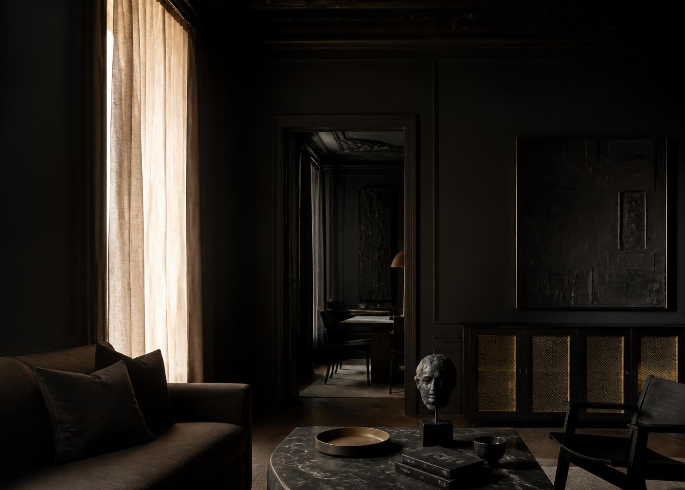 Noir Apartments, Residential Interior in Warsaw, Poland